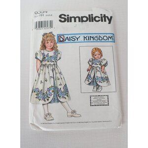 Simplicity 8554 Sewing Pattern Girls Party Dress & Matching Doll Dress Size 3 4